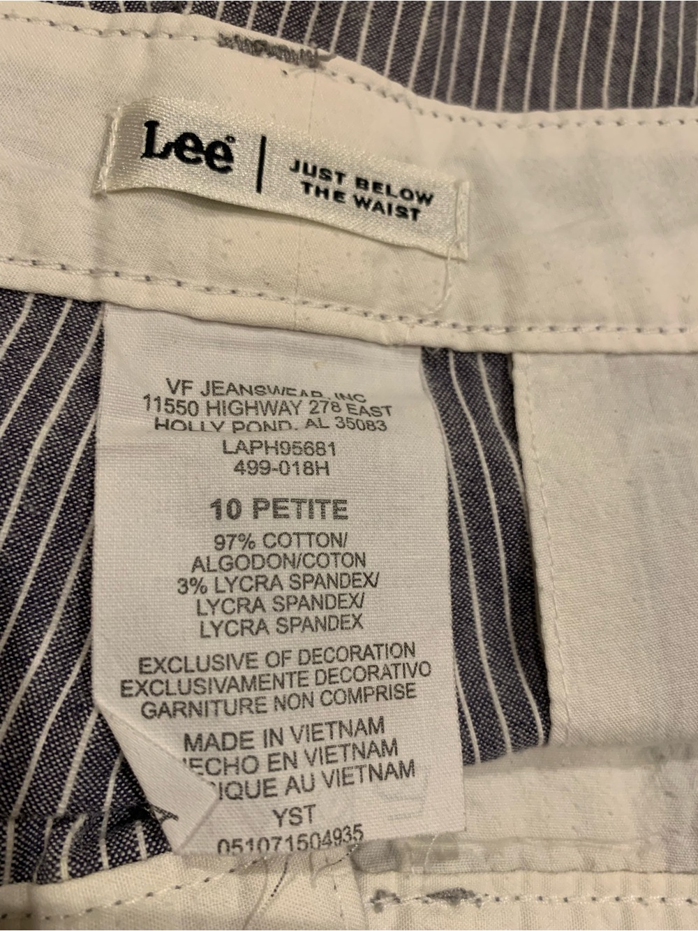 Lee Thin Striped Cotton Blend Pants - Picture 6 of 7